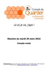 Conseil de quartier, compte rendu : La Renaudié la Viscose 29 mars 2016