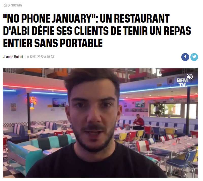 « No Phone January » lancé par un restaurateur albigeois