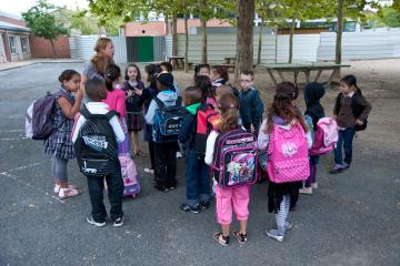 Enfants dans la cour 